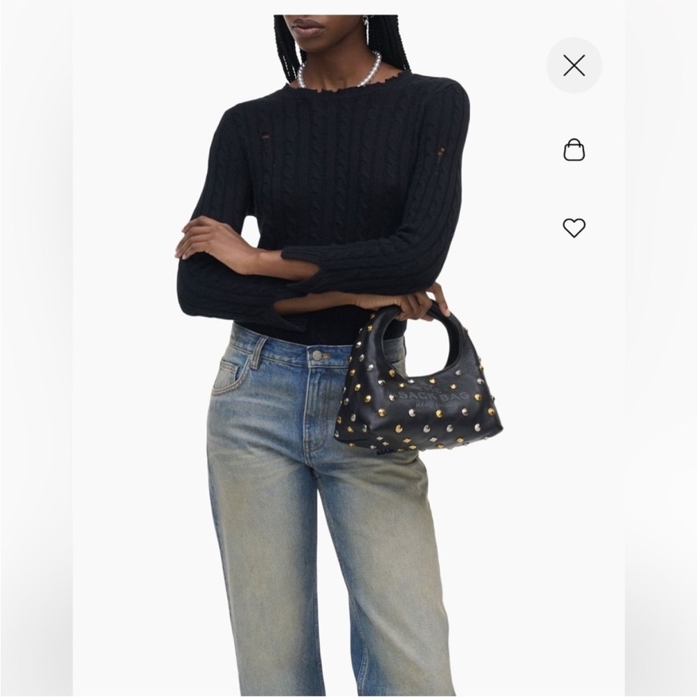 Marc Jacobs THE GLAM STUDS LEATHER MINI SACK BAG - Picture 13 of 14
